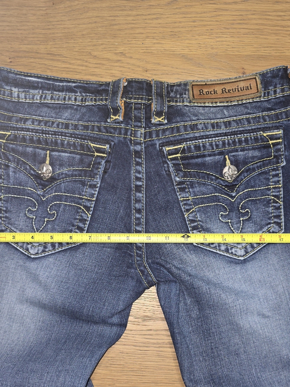 Rock Revival Women's Dark Blue Embroidered Back Pocket Jeans